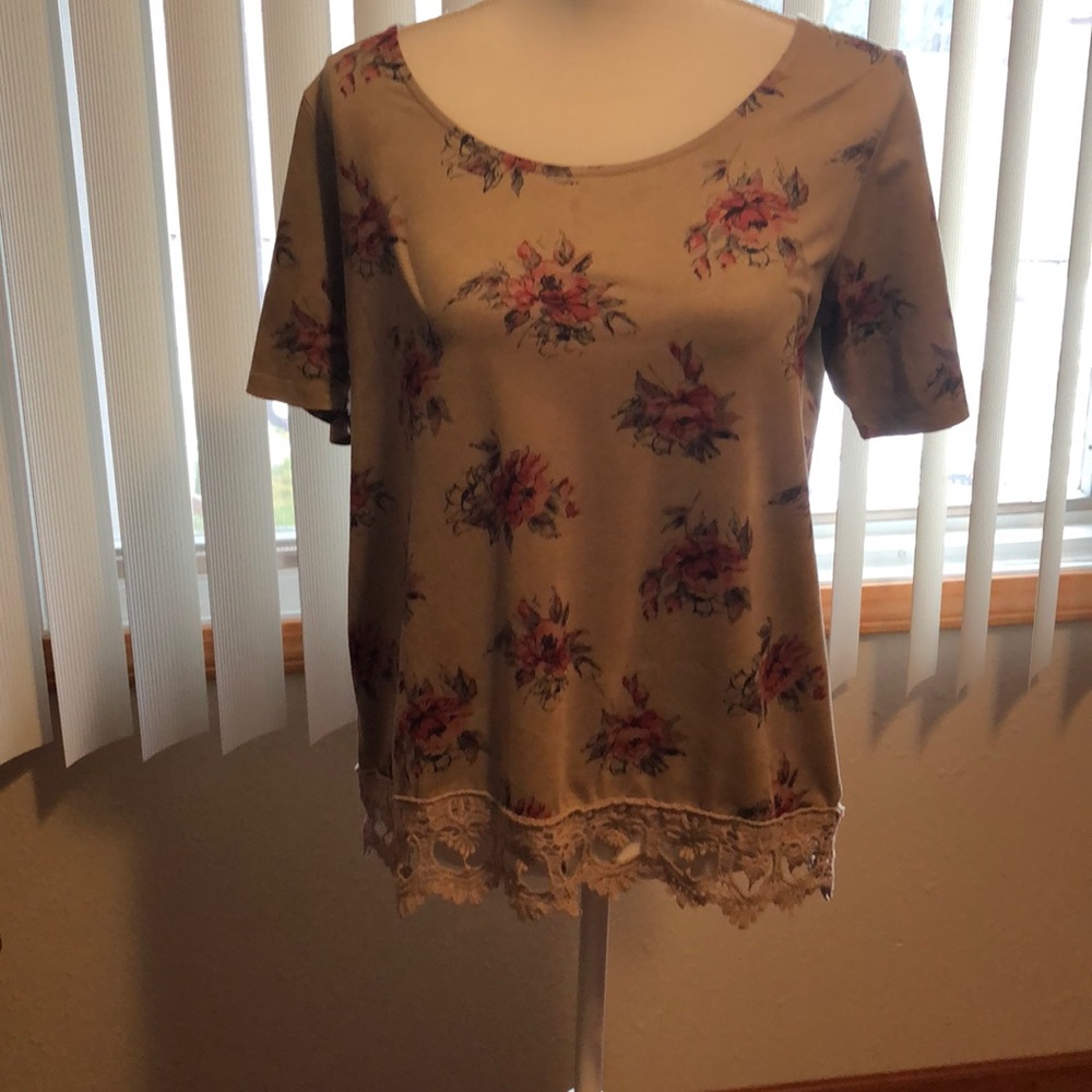 Brown velvet feeling top